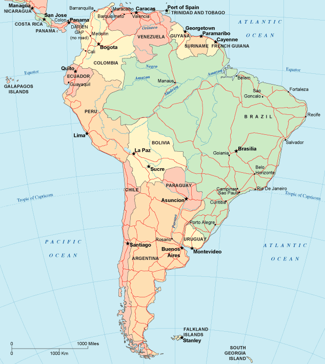 Map of South America - South America Maps and Geography